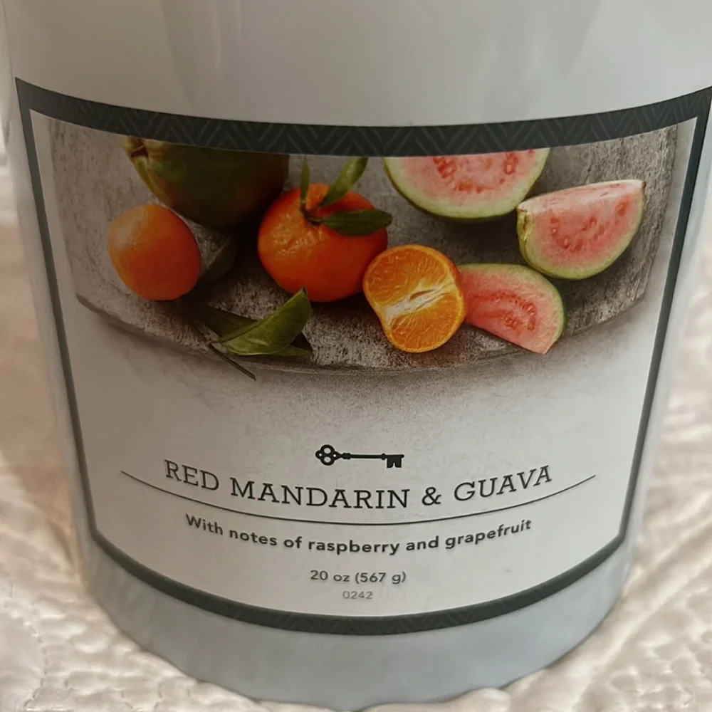 Threshold Red Mandarin & Guave 3 wick candle, new‎